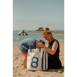 Sac Cabas Voile numéro bleu n°8 Cowes ouvert
