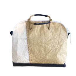 Sac de voyage voile James - voile Kevlar - cuir bleu marine