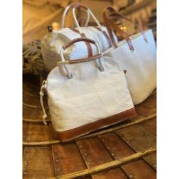 Sac à main Jimmy voile blanche et cuir