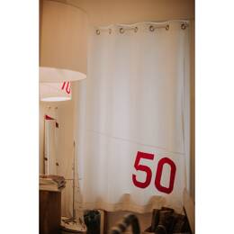 Rideau voile blanche - n°50 Rouge
