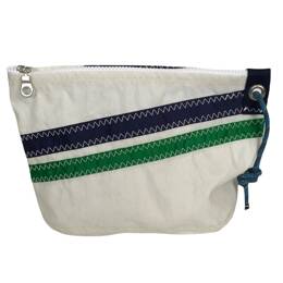 Trousse de toilette voile Victoria L Bandes Bleu Marine et Vert