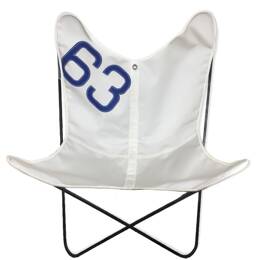 Fauteuil Airborne AA Voile Blanc n°63 Bleu Marine Vent de Voyage x
