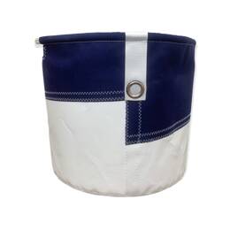 Corbeille à linge Concarneau Blanc et Bleu Marine