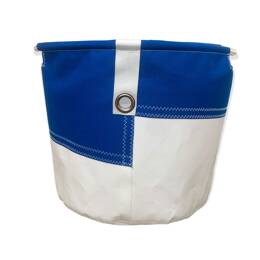 Corbeille à linge Concarneau Blanc et Bleu Roi