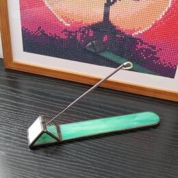 Support brule encens, N° 1, vert, vitrail Tiffany