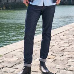 JEANS AJUSTE 103N coton bio superdenim flex indigo brut Homme