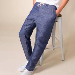 JOGGJEANS LIN CAROTTE 122N microdenim bleu Homme