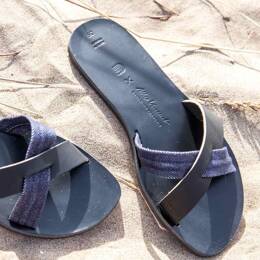 CLAQUETTE NOIRE 928 coton bio cuir Unisexe