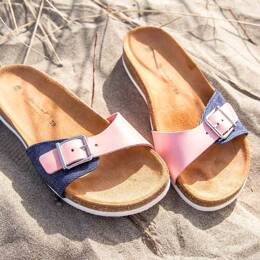 CLAQUETTE ROSE 922 coton bio cuir rose Unisexe