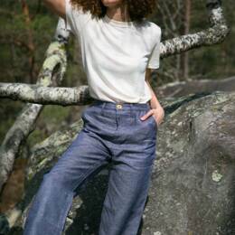 JEANS LIN LARGE 214H taille haute denimoriginal bleu Femme