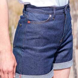 SHORT JEANS 276H LARGE taille haute coton bio indigo brut