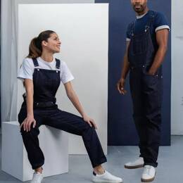 SALOPETTE  JEANS 571 100 % coton bio superdenim indigo brut Unisexe
