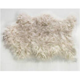 Tapis poils longs façon peau de mouton - beige
