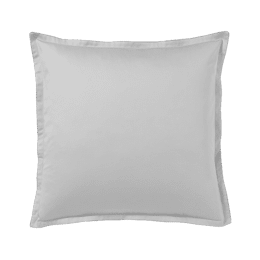 Taie d'oreiller carrée Teophile Argent en satin de coton biologique 65x65 cm