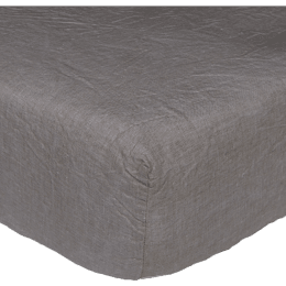 Drap-housse en lin, Basalte 140x200 cm