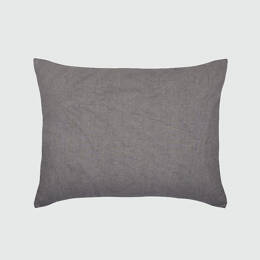 Taie d'oreiller unie en lin, Basalte 50x70 cm