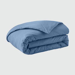 Housse de couette unie en percale de coton, Bleu basque 260x240 cm