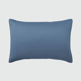 Taie d'oreiller unie en satin de coton, Bleu flandres 50x70 cm