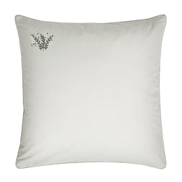 Taie d'oreiller brodée en coton biologique GOTS, Bouquet Dune