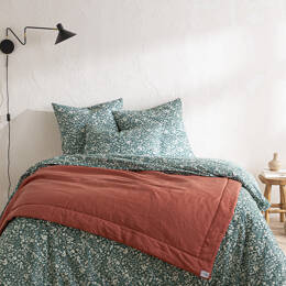 Couvre-lit en lin uni, Terre cuite 130x200 cm