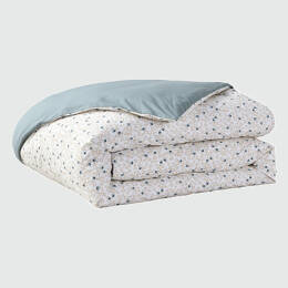 Housse de couette en percale de coton, Fleurs de lin 260x240 cm