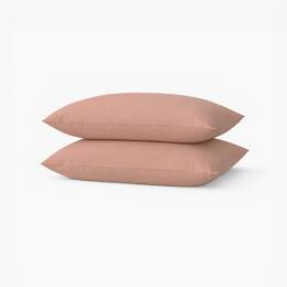 Lot de 2 taies en percale de coton biologique 50x75 - Vieux Rose