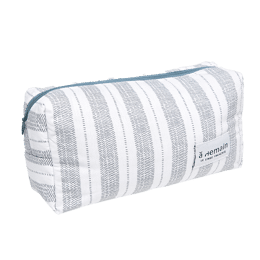 Trousse de toilette en coton double rayures Cevennes PETIT FORMAT 25X13 cm
