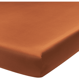 Drap-housse uni en satin de coton, Spéculoos 180x200 cm