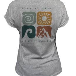 ELEMENTAIRE - TEE SHIRT FEMME FABRIQUÉ EN FRANCE EN COTON BIO Gris chiné