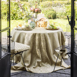 Nappe en lin Paradis Kaki 170x170 cm