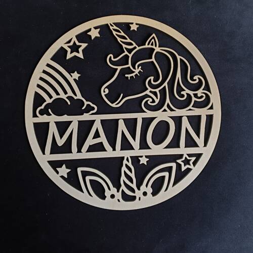 Plaque de porte Licorne