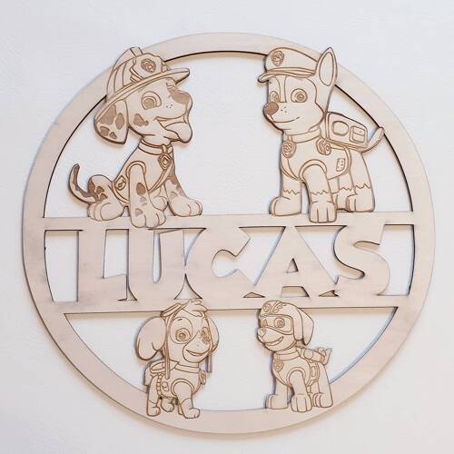 Plaque de porte Pat'Patrouille