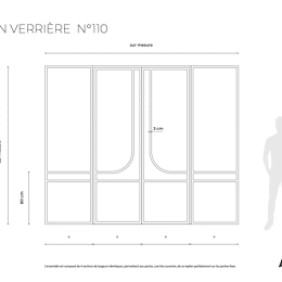 Cloison verrière avec portes N°110