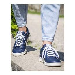 Sneaker cuir - Bleu