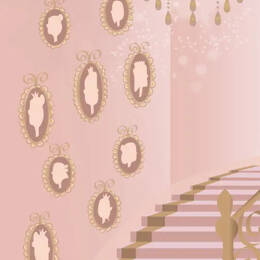 Papier peint princesse – Lé escalier château en trompe-l’œil