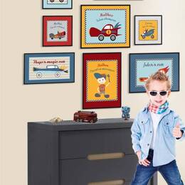 Box de 8 cadres voitures en trompe l'oeil