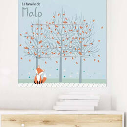 Arbre généalogique style scandinave et renard roux