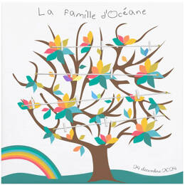 Arbre généalogique aux feuilles multicolores