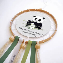 Capteur de rêves personnalisé petit panda – en kit DIY ou déjà monté