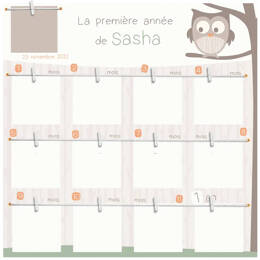 Cadre photo première année personnalisé – Thème animaux de la forêt