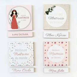 Magnets bois et toile maîtresse personnalisés