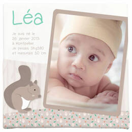Toile photo naissance personnalisée – Collection Animaux de la forêt
