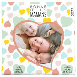 Cadre coeurs pour souhaiter bonne fête maman
