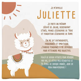 Cadre prénom personnalisé pour enfant – Thème Lama