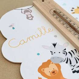 Cadre thermomètre prénom et bébés animaux