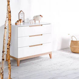 Commode blanche et bois de hêtre NATURE