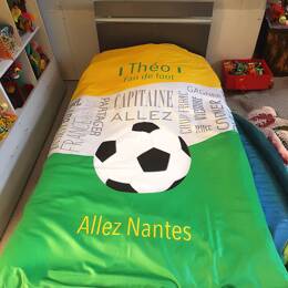 Housse de couette foot à personnaliser aux couleurs de votre équipe préférée