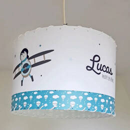 Luminaire enfant personnalisé – Thème aviateur et voyage ✈️