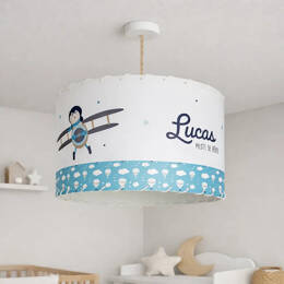 Luminaire enfant personnalisé – Thème aviateur et voyage ✈️