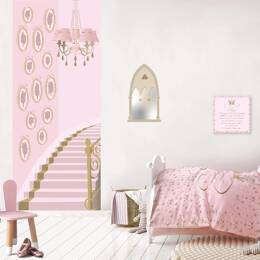 Papier peint princesse – Lé escalier château en trompe-l’œil